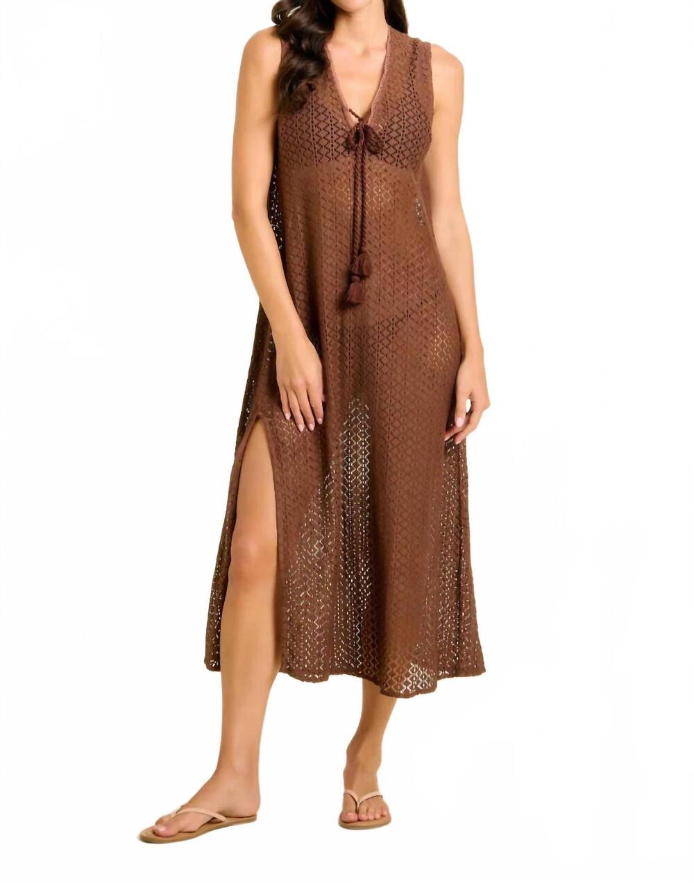 NEW SITANO women's sorrento dress in brown